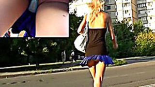 Blond's arse in belt panty up petticoat